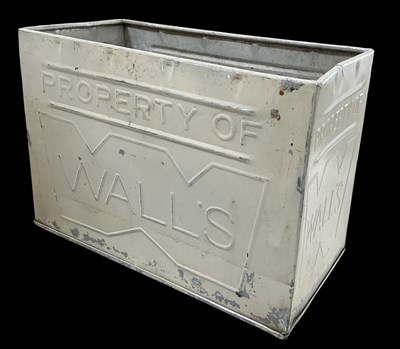 Lot 485 - A vintage white painted tinplate Wall's ice...