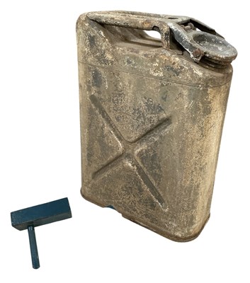 Lot 484 - A vintage petrol/jerry can, height 48cm, width...