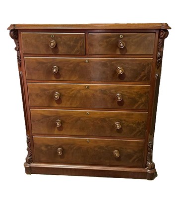 Lot 651 - A 19th century mahogany chest of two short...