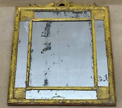 Lot 653 - A 19th century painted wall mirror, 65 x 51cm.