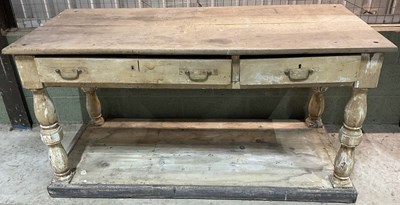 Lot 588 - A 19th century pine draper's table, with a...