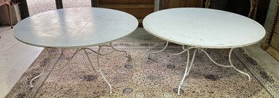 Lot 598 - A pair of round metal folding hospitality...