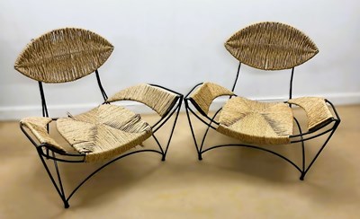 Lot 585 - TOM DIXON; a pair of Banana lounge chairs,...