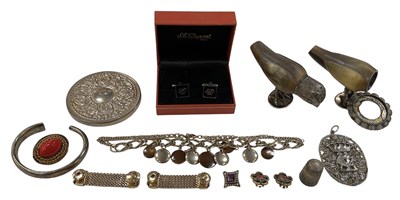Lot 1579 - S J DUPONT; a cased pair of stainless steel...