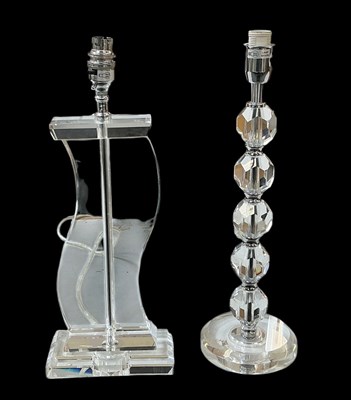 Lot 187 - Two modern contemporary clear glass table...