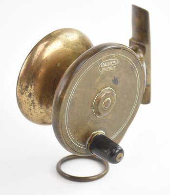 Lot 723 - A Malloch's patent brass 3 1/4 inch reel, with...