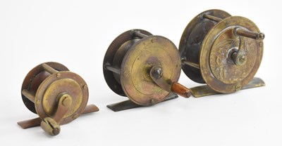 Lot 742 - A Moscrop of Manchester 2 3/8 inch brass reel,...