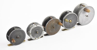 Lot 737 - A collection of five alloy reels comprising a...