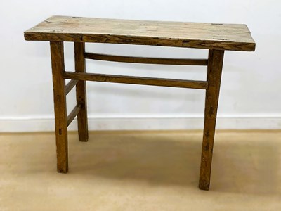 Lot 632 - A rustic pine console table, height 85cm,...