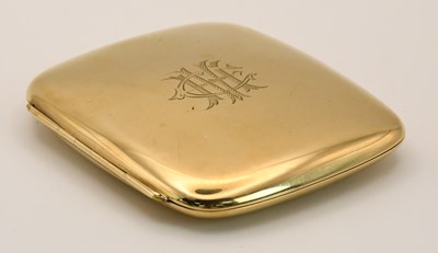 Lot 1331 - A 9ct yellow gold breast pocket cigarette case,...