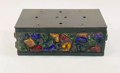 Lot 556 - A ceiling mounted porch light with coloured...
