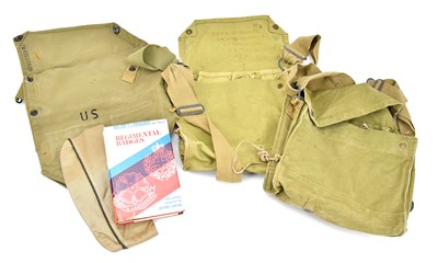 Lot 1235 - A group of WWII gas mask canvas bags, with a...