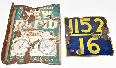 Lot 89 - An original advertising double sided enamel sign