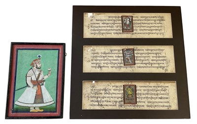 Lot 1009 - A 19th century Indian Mughal watercolour and...