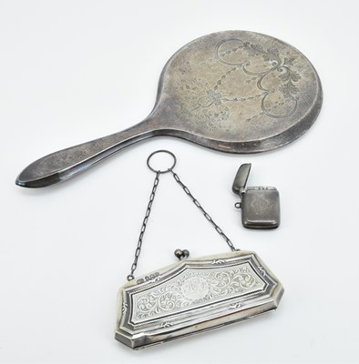 Lot 1313 - A small George V hallmarked silver vesta case...