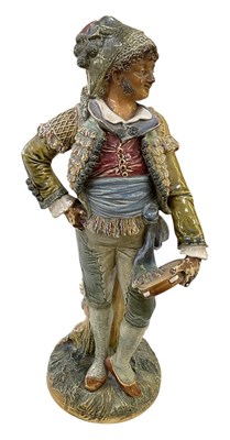 Lot 737 - A 19th century majolica porcelain figure of a...