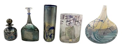 Lot 820 - ISLE OF WIGHT GLASS; four pieces of studio...