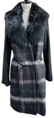 Lot 687 - VERA WANG; a vintage wool and faux fur...