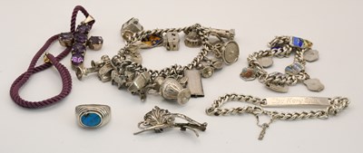 Lot 1577 - Various items of silver jewellery comprising...