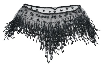 Lot 699 - A Victorian black beaded mesh capelet, neck...