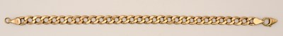 Lot 1541 - A 9ct rose gold flat curb bracelet, with...