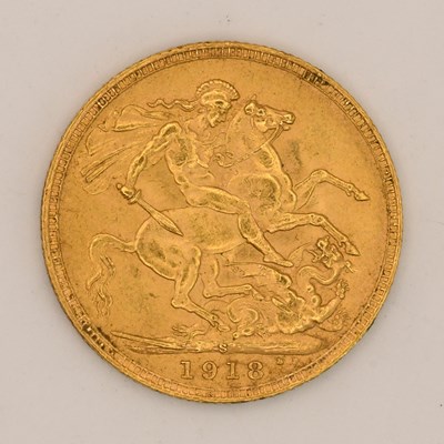 Lot 1599 - A George V full sovereign, 1918, Sydney Mint.