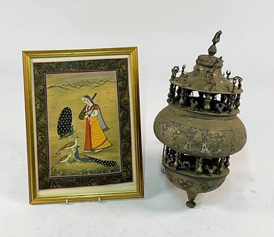 Lot 550 - A decorative Eastern wall hanging light with...