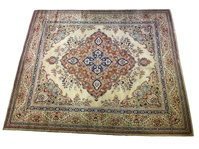 Lot 685 - A Middle Eastern style rug, with large central...