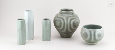Lot 33 - ANDREW CROUCH (born 1955); a fluted stoneware...