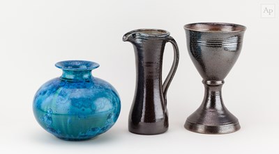 Lot 645 - TOFF MILWAY (born 1949); a large salt glazed...