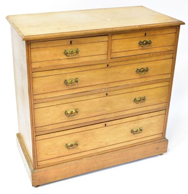 Lot 26b - An Edwardian chest of two small and three long...