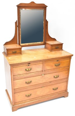 Lot 26c - An Edwardian dressing chest of two short and...