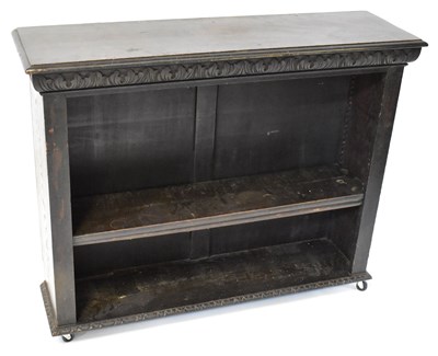 Lot 46a - A dark stained oak floor standing bookcase of...