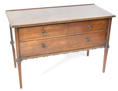 Lot 14c - A mahogany side table with two long drawers,...