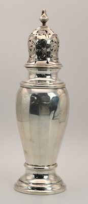 Lot 1165 - A George V hallmarked silver sugar caster,...