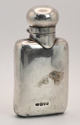Lot 1207 - A small Edward VII hallmarked silver hip flask,...