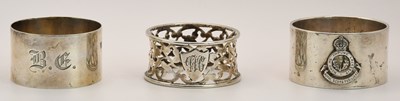 Lot 1179 - An Edward VII hallmarked silver napkin ring,...