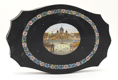 Lot 382 - A 19th century Italian Grand Tour black slate...