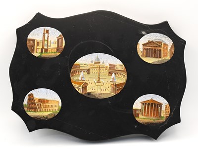 Lot 383 - A 19th century Italian Grand Tour black slate...