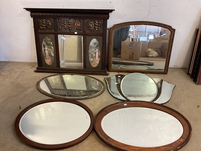 Lot 820 - A collection of 6 mirrors, including an...