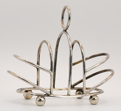 Lot 1258 - A Victorian hallmarked silver toast rack,...