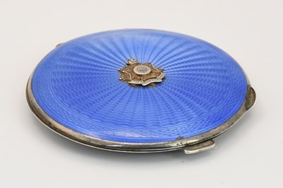 Lot 1260 - A George VI hallmarked silver blue guilloché...