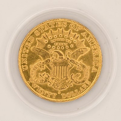 Lot 1596 - A USA 1889 Double Eagle twenty dollar gold...