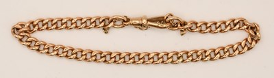 Lot 1540 - A 9ct rose gold belcher link bracelet, with...