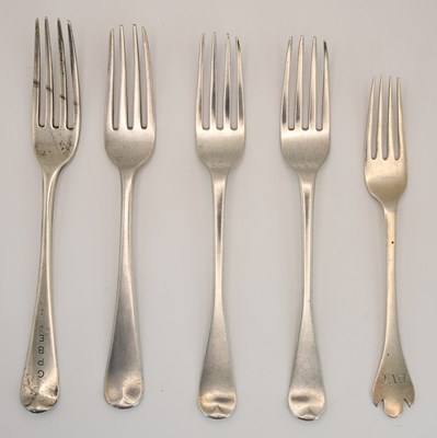 Lot 1140 - A George III hallmarked silver dessert fork,...