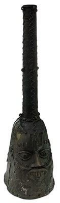 Lot 1064 - A large African tribal Benin bronze Ododua...