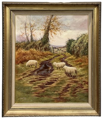 Lot 358 - DELLA RILEY; oil on canvas, rural scene...