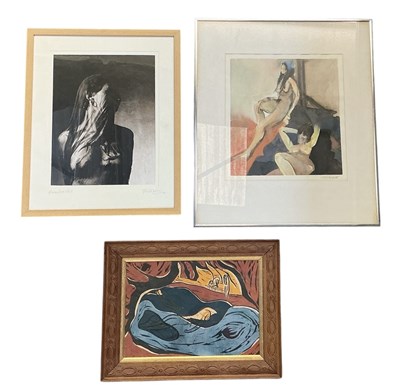 Lot 308 - ALFRED HUCKETT; watercolour, two reclining...