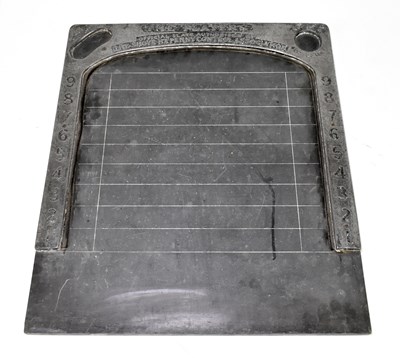 Lot 90 - An unusual British made 'The Players' official slate authorised the Shove Ha Penny Control Association