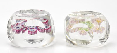 Lot 236 - PERTHSHIRE; two faceted glass paperweights,...